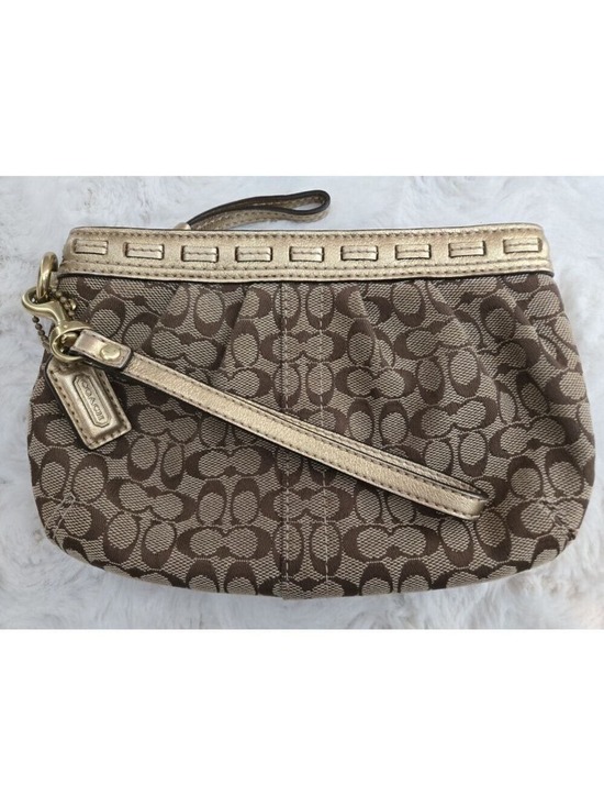 Coach Handbags - NWOT Coach Signature C Metalic Accented Wristlet Y2K
